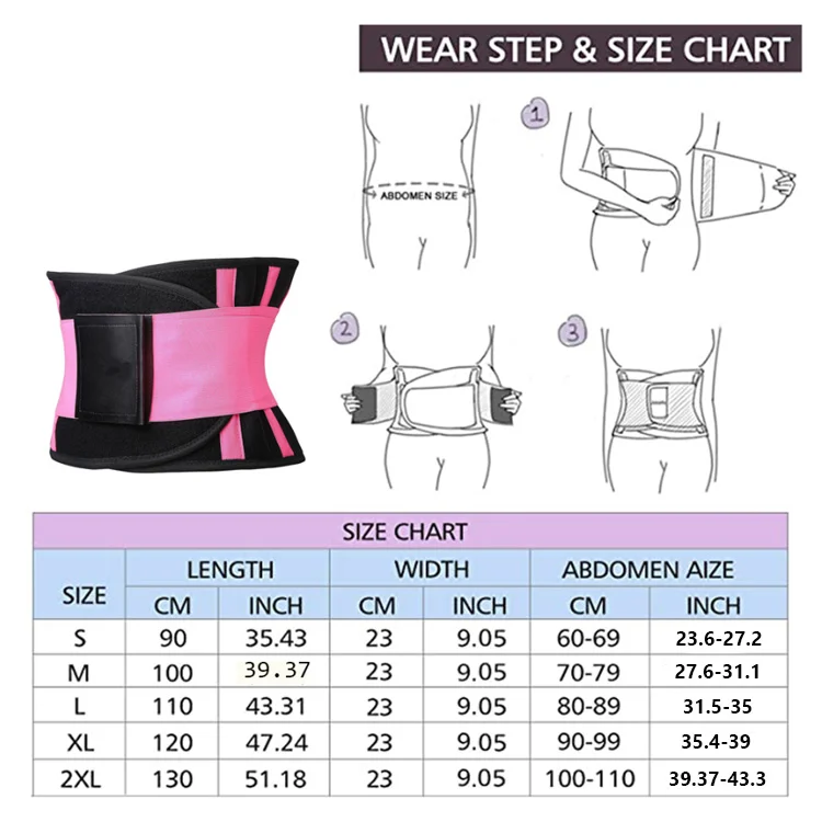  Adjustable 4 Step Fitness Tummy Slim Belt Back Pain Sweat Utility Women Waist