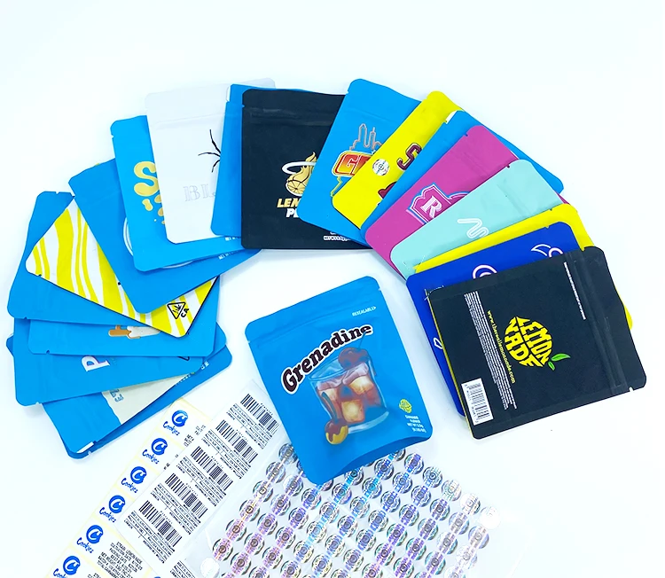 
In Stock Smell Proof Child Smell Proof Mylar Packing Bag 3.5g For Weed Flowers 