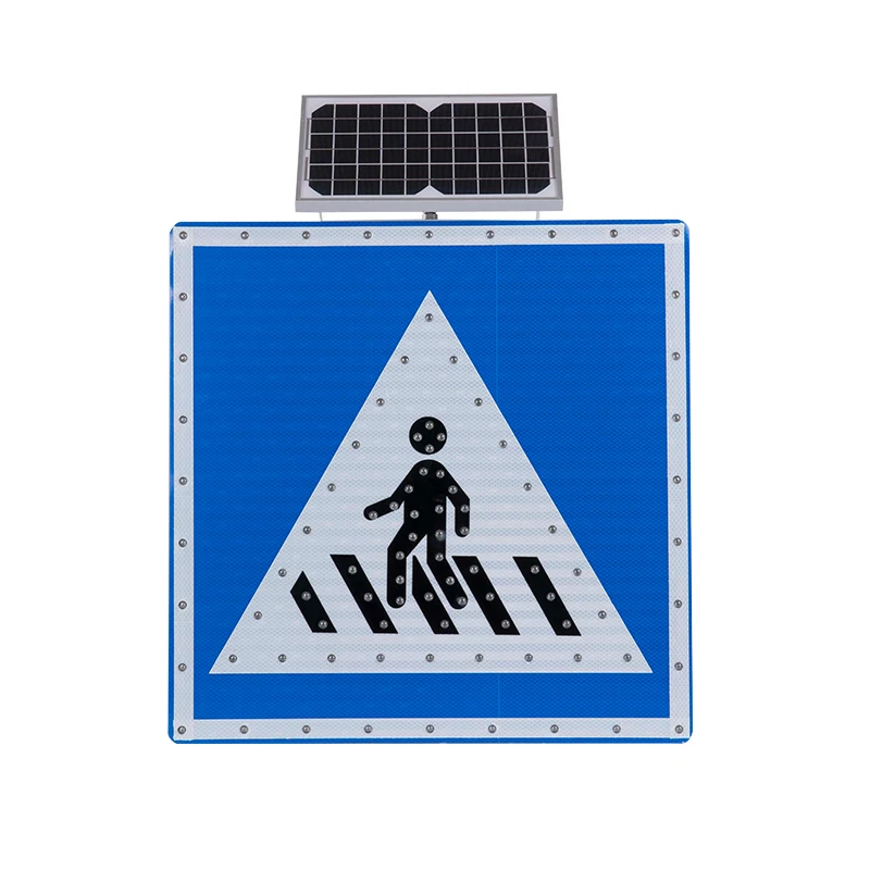 Outdoor sidewalk no parking caution solar powered leds traffic signs for cars
