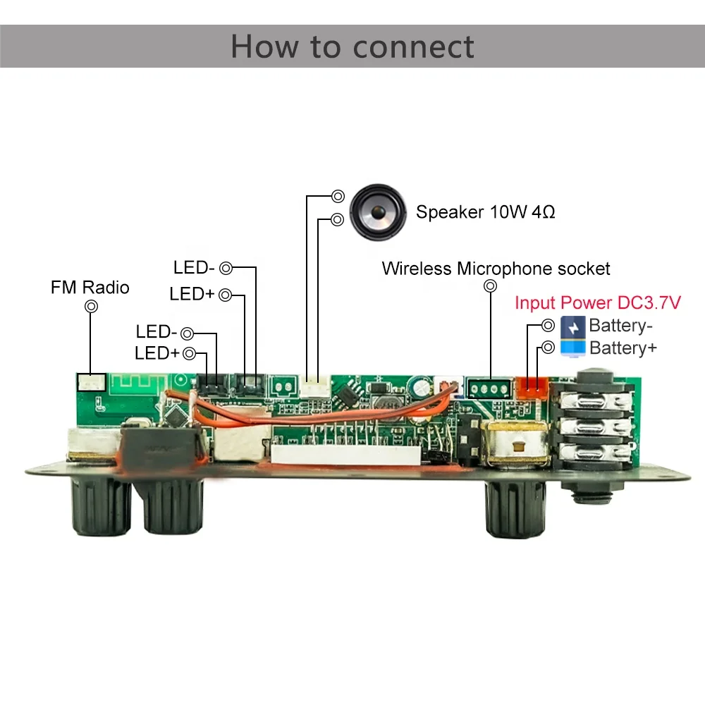 Bluetooth Amplifier Board 10W 3.7V MP3 Bluetooth MP3 Player Module For Trolley Pull Rod Sound Speaker