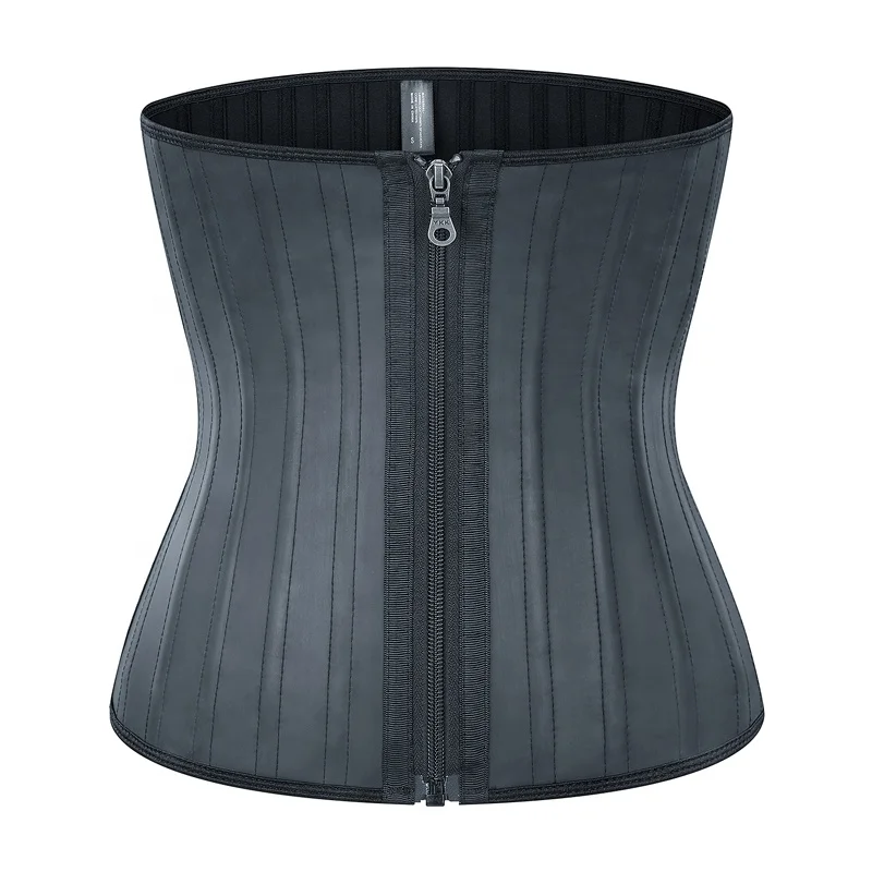 
2021 Hot Sale Leggings Latex Tummy Trimmer Bodysuit 24 Steel Bone Zipper Women Waist Trainer Shaper 