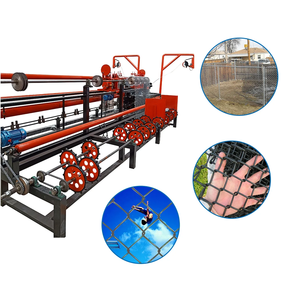 5m width high speed double wire fully automatic chain link fence making  machine with best price