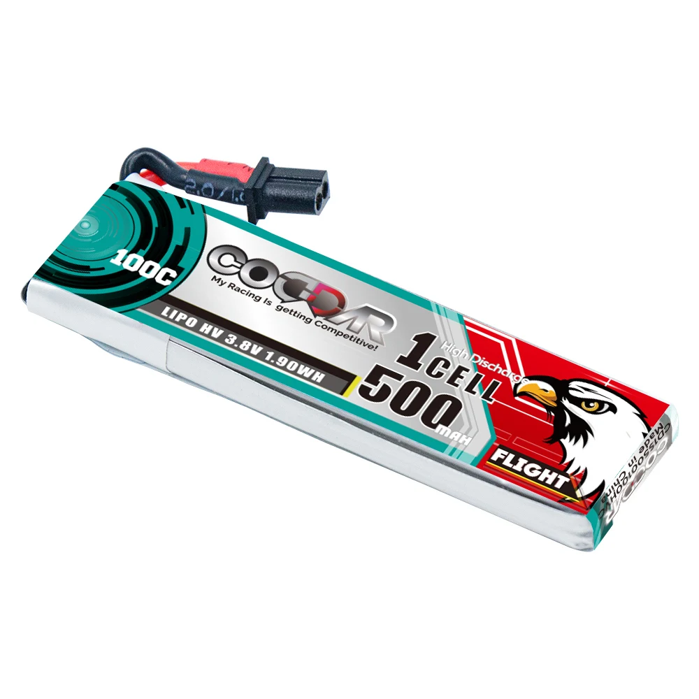 CODDAR LiPo Battery 1S 500MAH 3.8V 100C A30 with Cabled FPV Drone High Voltage HV LiHV Lithium Polymer