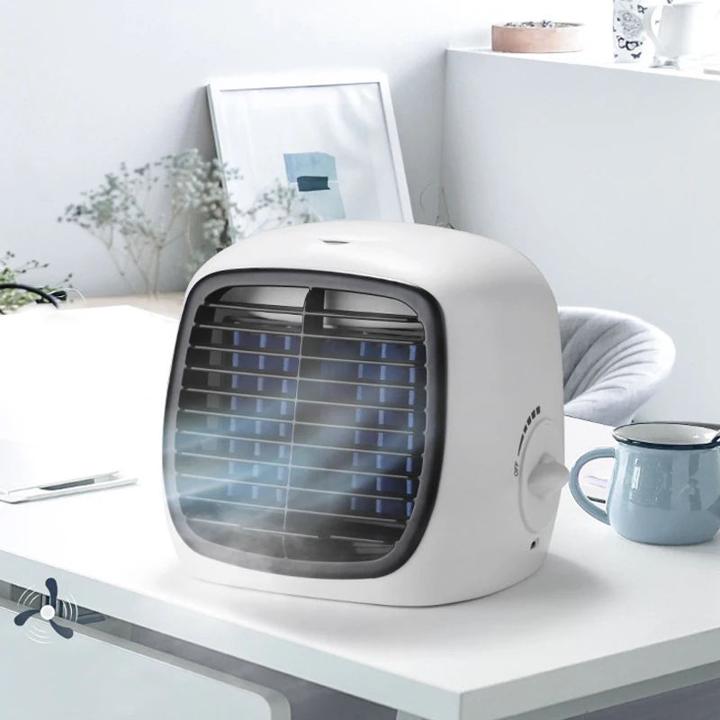 Amazon USB Rechargeable Office Mini Air Cooler Fan Mobile Portable Air Conditioner With Water Cooling