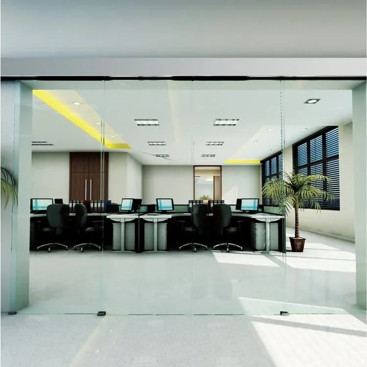 HDSAFE AL86L-H1Z13 Glass Sliding Door Interior Conference Room Meeting Frameless Sliding Glass Doors For Office Modern Villa