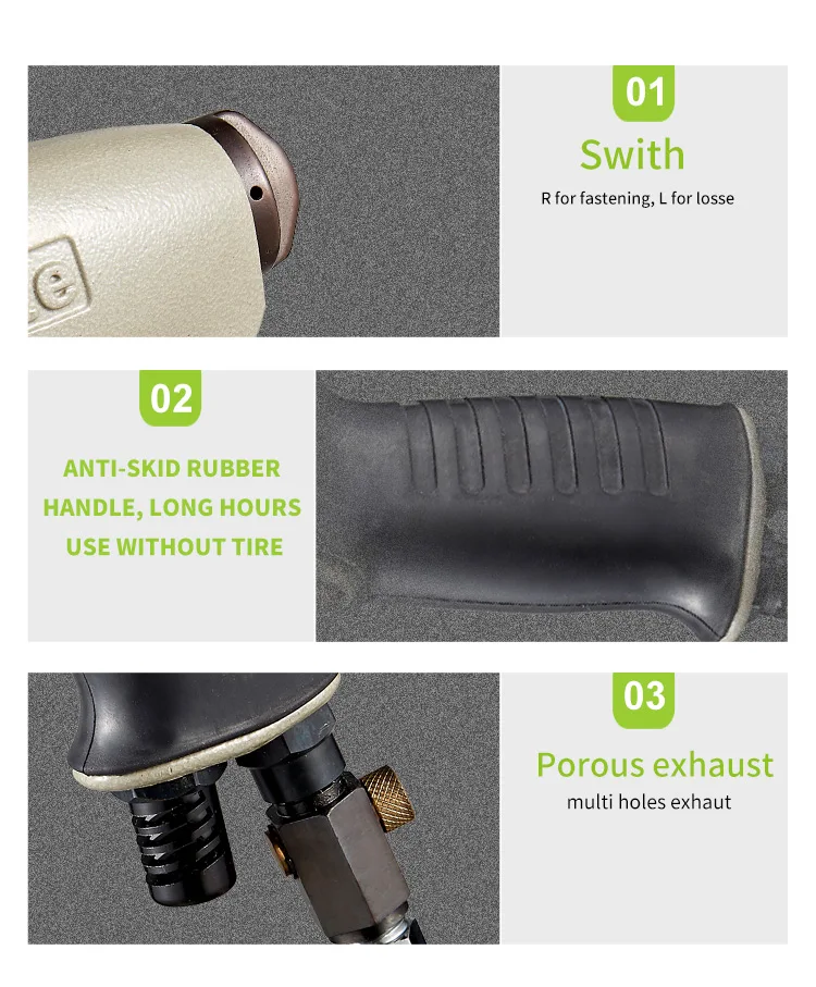 Meite MT-1206P Pneumatic Screw Driver Industrial Quality Comfortable Hand Working Screwdriver