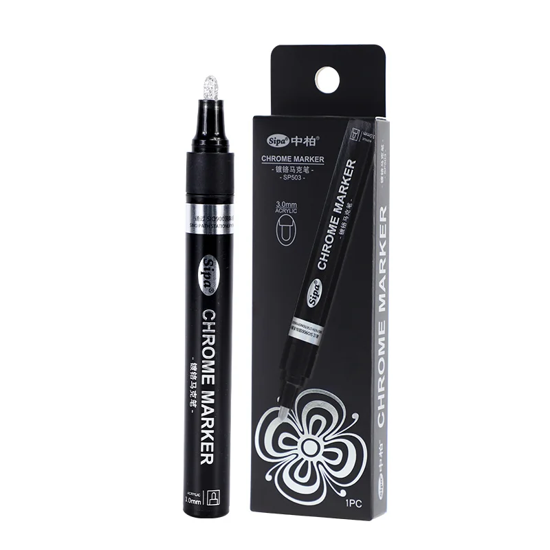 SIPA SP501 Превосходная производительность удобный не засоряющий высокопрозрачный устойчивый к царапинам хромированный маркер