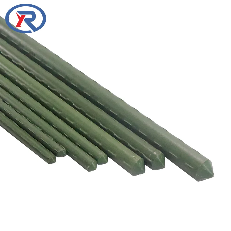Garden PE Plastic Coated Steel Metal Plant Support Stakes For Tomato Cages