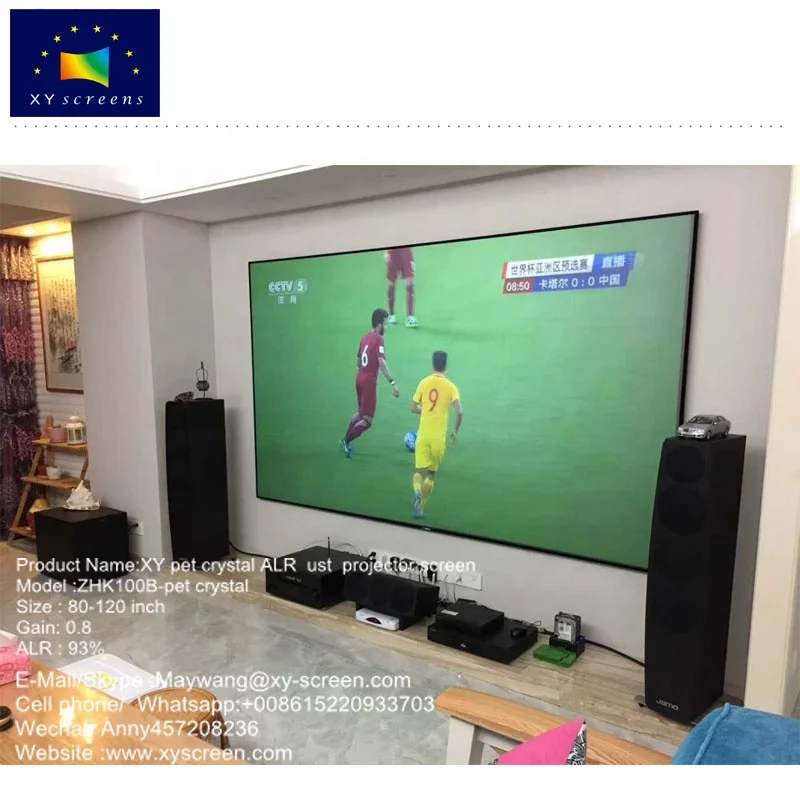 XY screen 120 '4k alr  ust  projector  fixed curved frame projector screen