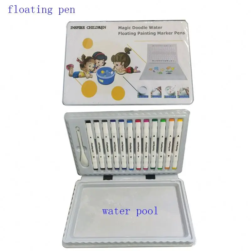luoshan drawing Multiple colors  safe coloring painting floating marker set magnetic water floating pen