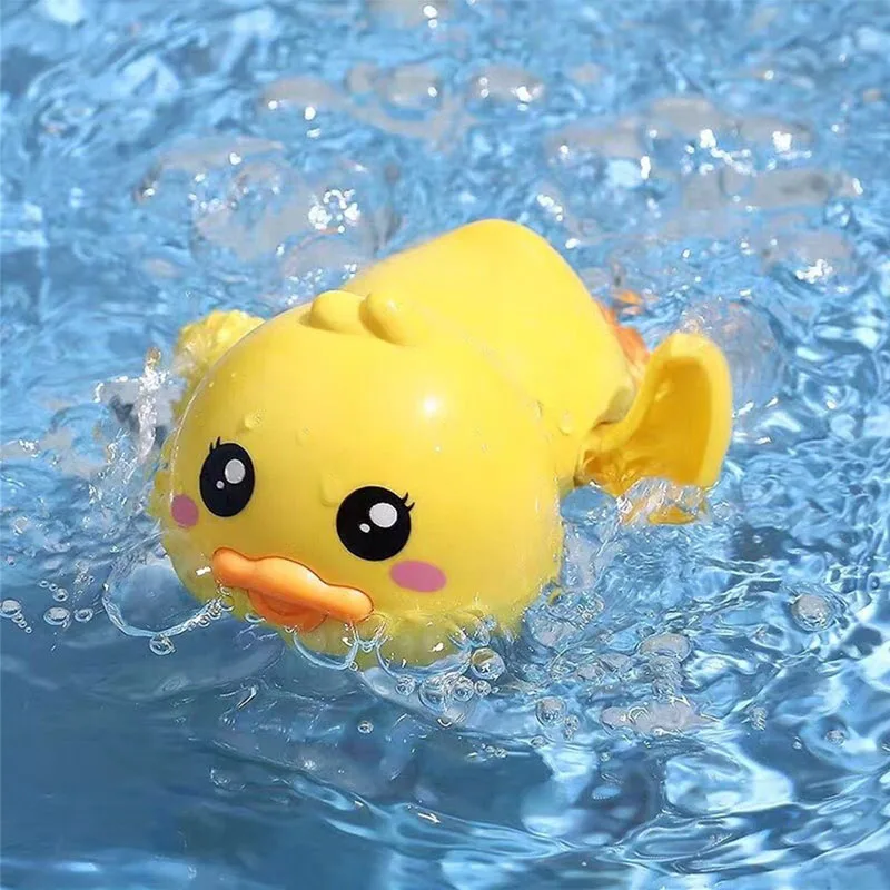  Лидер продаж мультяшная игрушка для игр в воде заводная верхняя Резиновая утка плавающая цепь игрушка-животное купания