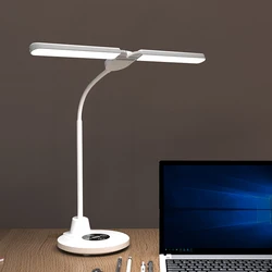 Double Head 360 Flexible Study Lamp Led Rechargeable Smart Usb Reading Desk Light Lamp For Work Hotel Office Home Table Lamps