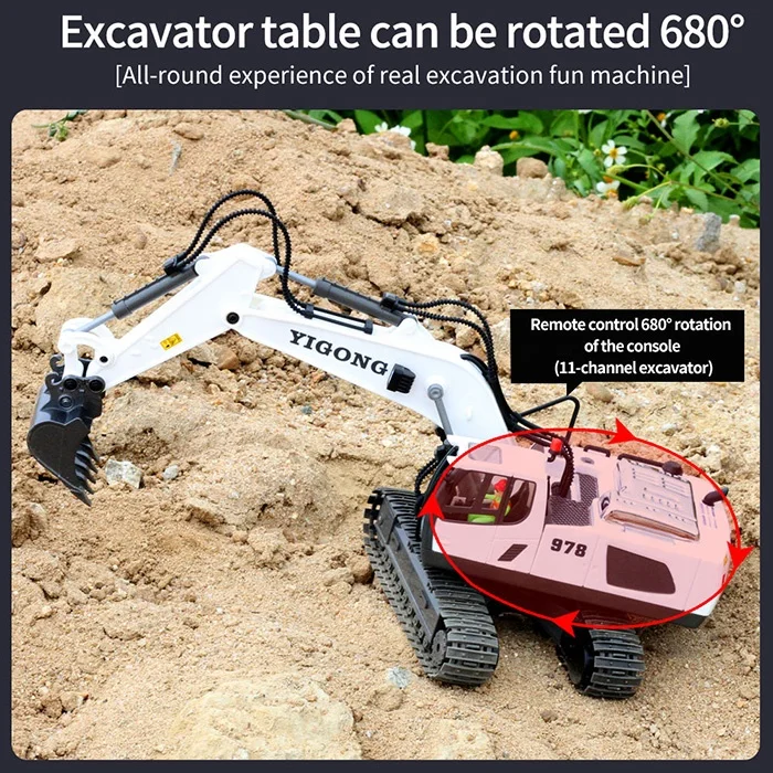 2.4ghz 1/20 Metal Alloy mini Remote Control Excavator yingong rc control construction engineer machine Vehicles Rc toy Truck