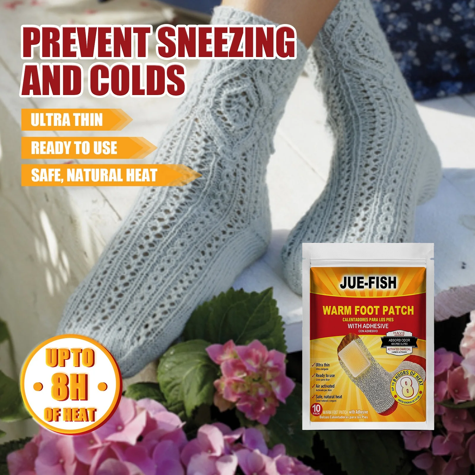 most selling product in alibaba warm foot patch 10pcs warm foot patch  winter sole self heating detox foot patches pads