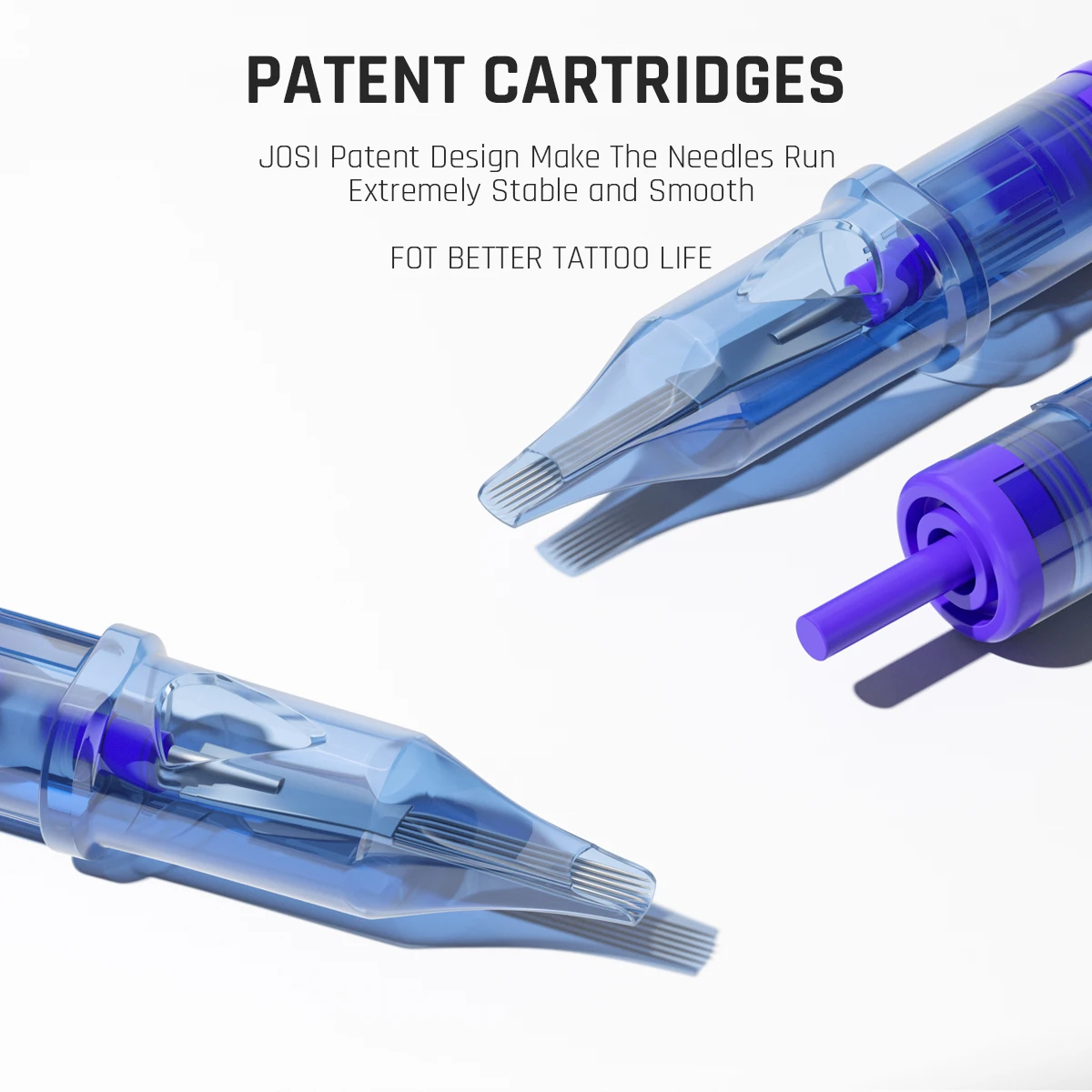 JOSI Tattoo Needles Safety Cartridge 20pcs RL/RM/M1/RS 0.3mm/0.35mm for Tattoo Cartridge Machine Pen Professional Needles