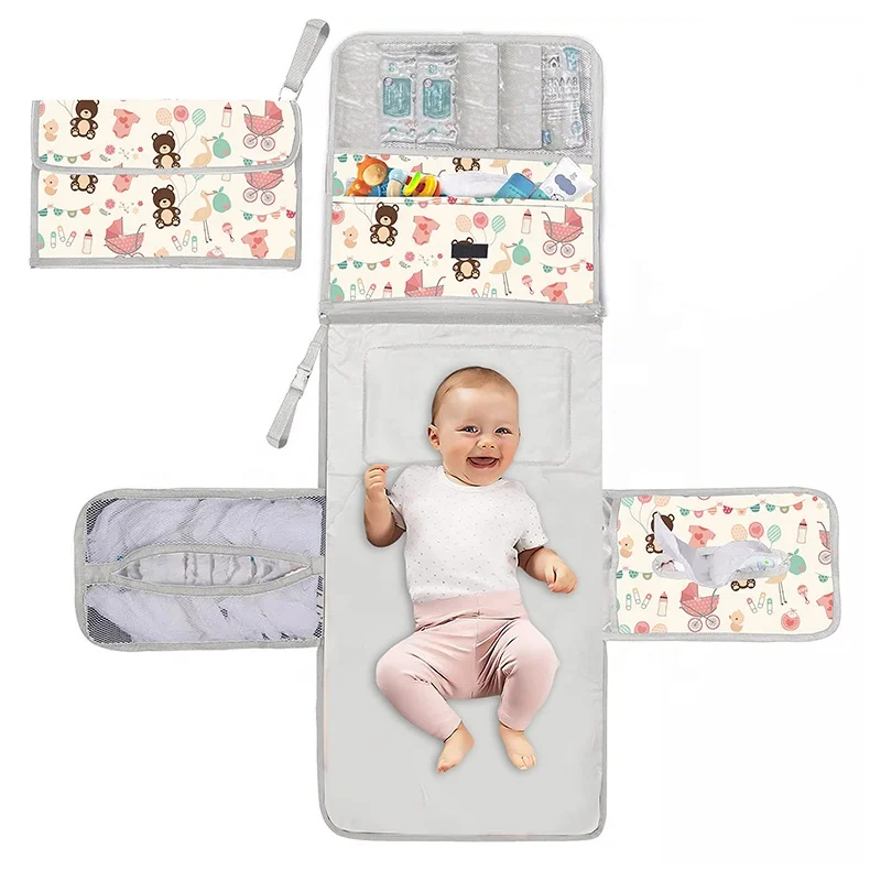 Golden Supplier Diaper Bags Stroller Organizer, Custom Wholesale Price Cartoon Diaper Caddy, Portable Changing Pad Baby