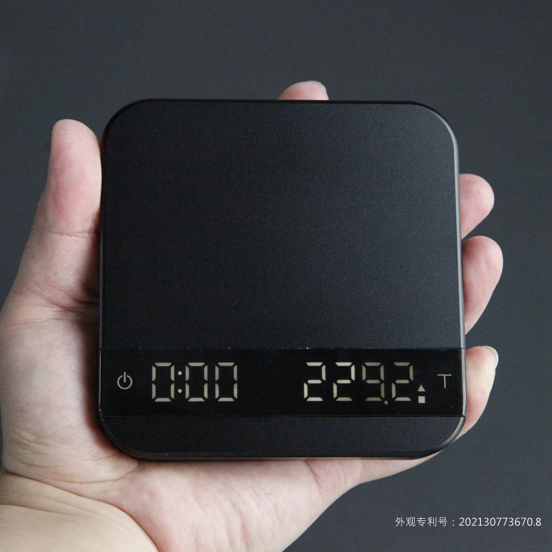 Mischief Lunar Black Smart Coffee Scale 2000g Electronic Aluminum Alloy Weighting Digital Scales With Timer