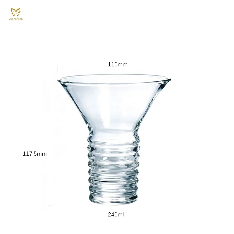 Novel Design Clear Transparent 240ml 8oz Cocktail Glasses Gin Magarita Martini Glass Cup Heat Resistance Martini Wine Glass