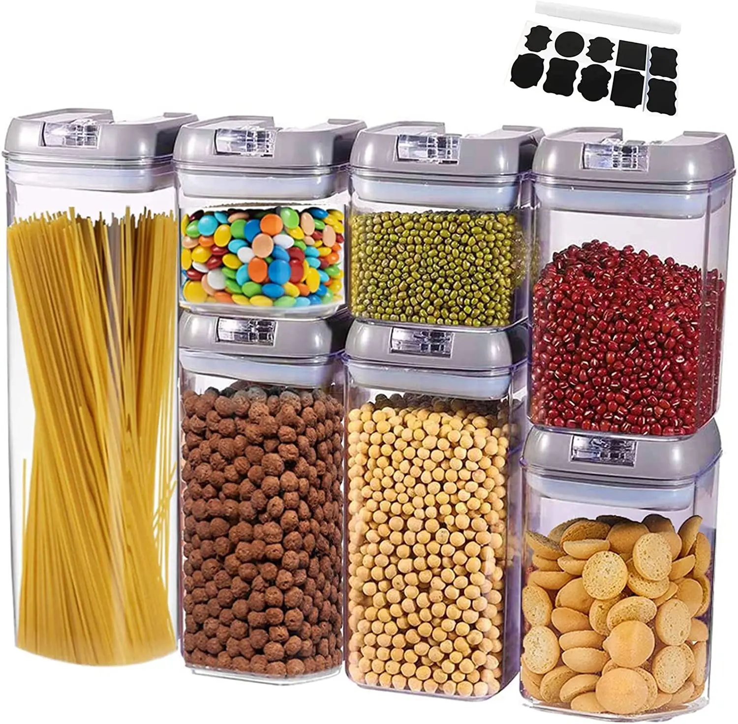 7 шт. пластиковые контейнеры для хранения пищевых продуктов с крышками