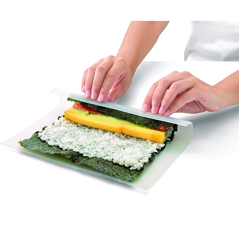 Food Grade Sushi Roll Making Pads Easy Clean Reusable Rice Sushi Roll Mats Soft Non-stick Silicone Sushi Rolling Mat