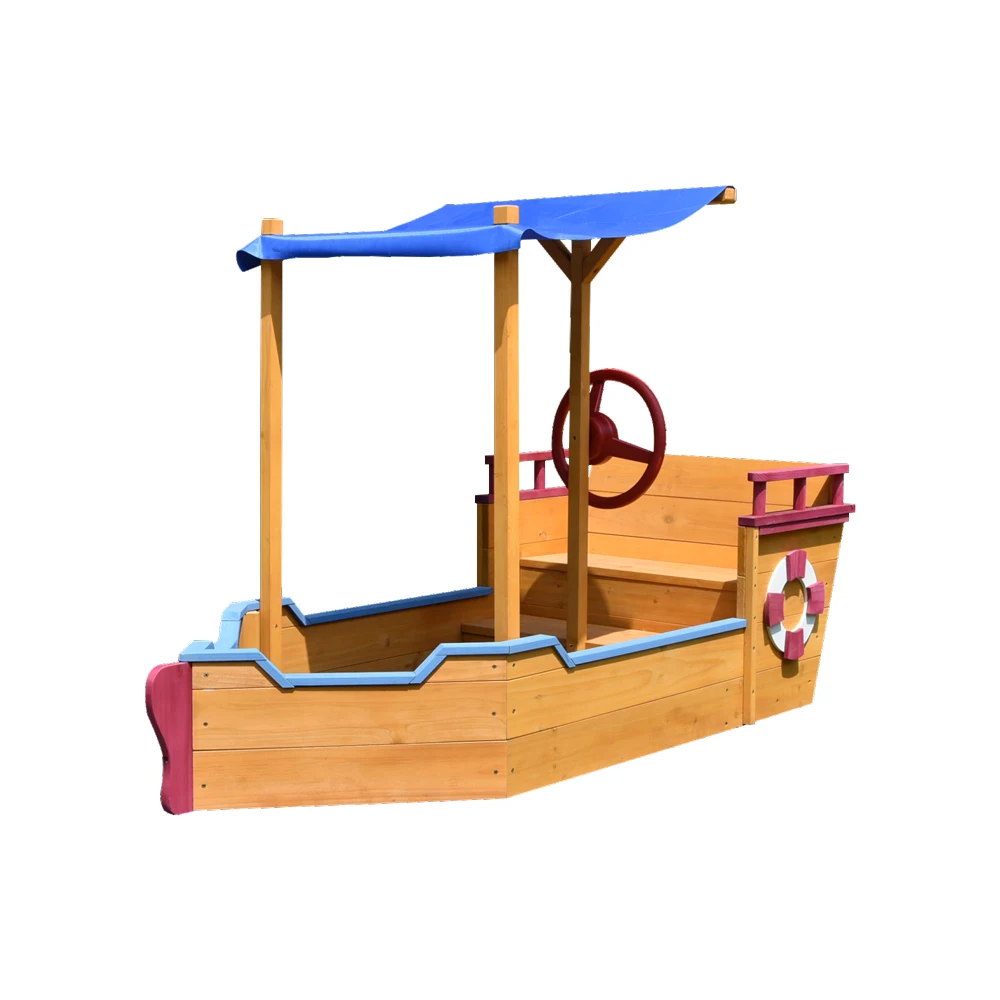 Pirate Ship Sand Pit  Outdoor Backyard Kids Wooden Sandbox Toy  sandbox Wooden Sand box