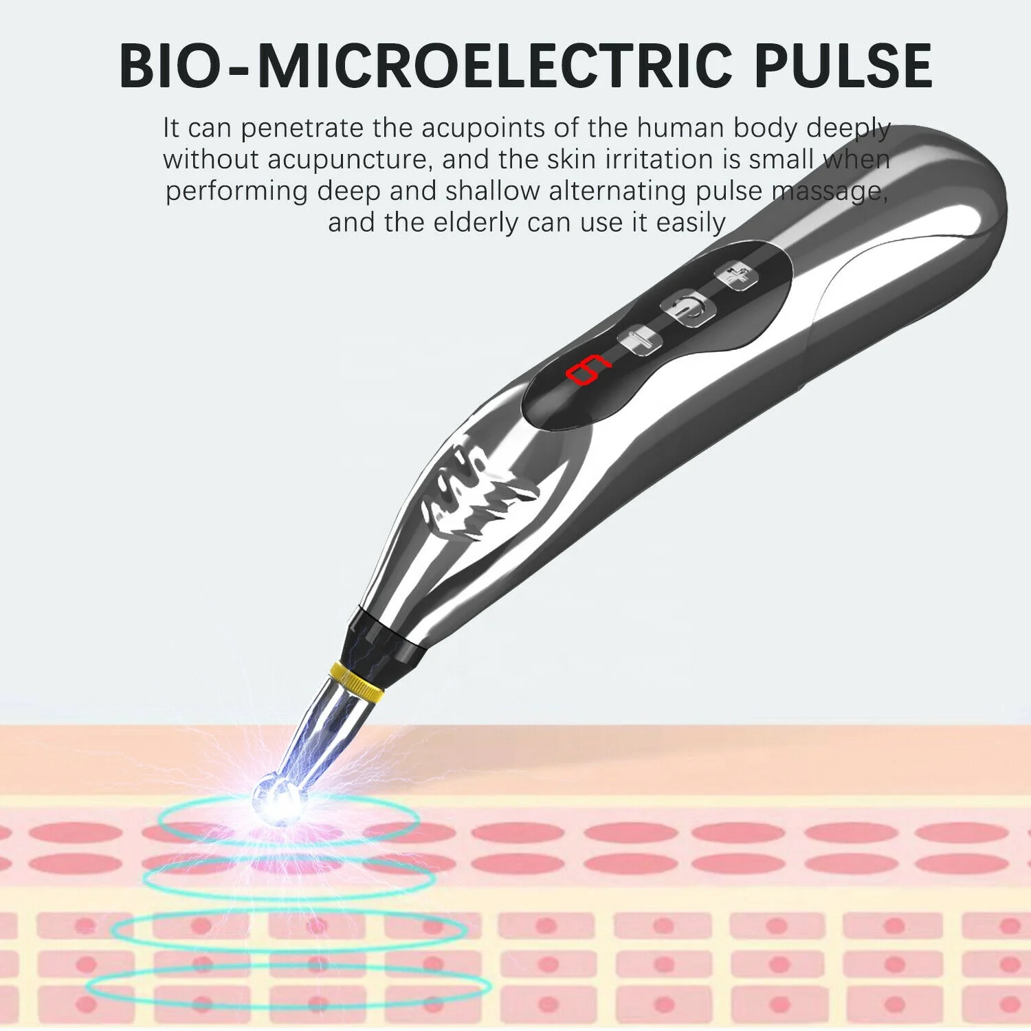 Electronic Acupuncture Pen, USB Rechargeable Pain Relief Electric Meridians Energy Pen Massager Pen Pain Relief Massage