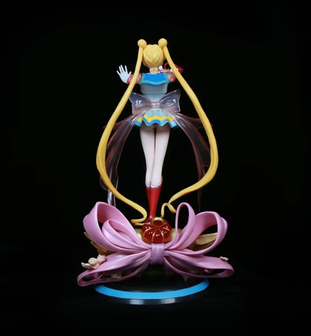 35cm anime GK Sailor Moon Mars Jupiter Tsukino Usagi Princess Serenity girl action figure with light PVC model toys