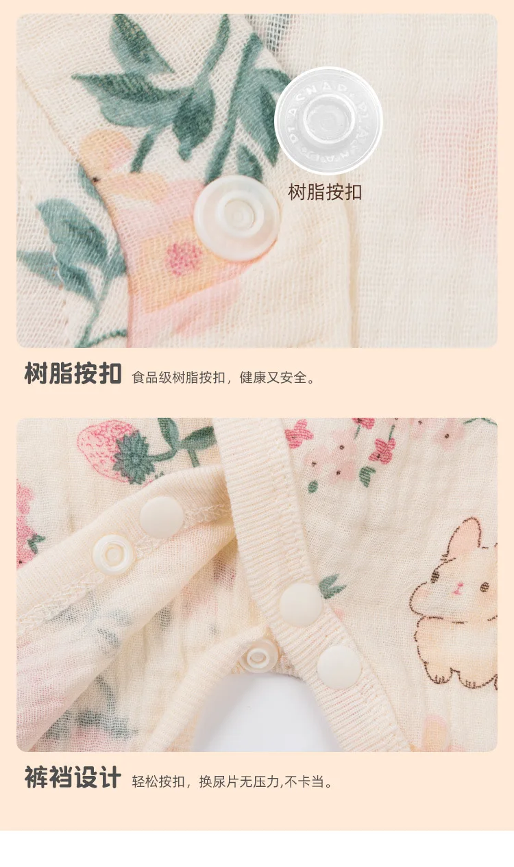 Good Quality Cotton Muslin Infant Newborn Girl Onesie Baby Clothes Baby Short Sleeve Romper Jumper