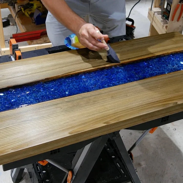 LT-5078A Clear Crystal Art Resin Coating 100% Solid Two Component Epoxy Resin For Bar Tops Table Top