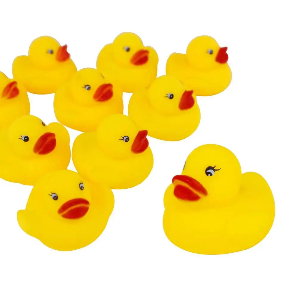 Bulk Lot Baby Bath Water Duck Toy Sounds Tiny Mini Yellow Rubber Ducks Bath Toy Wholesale