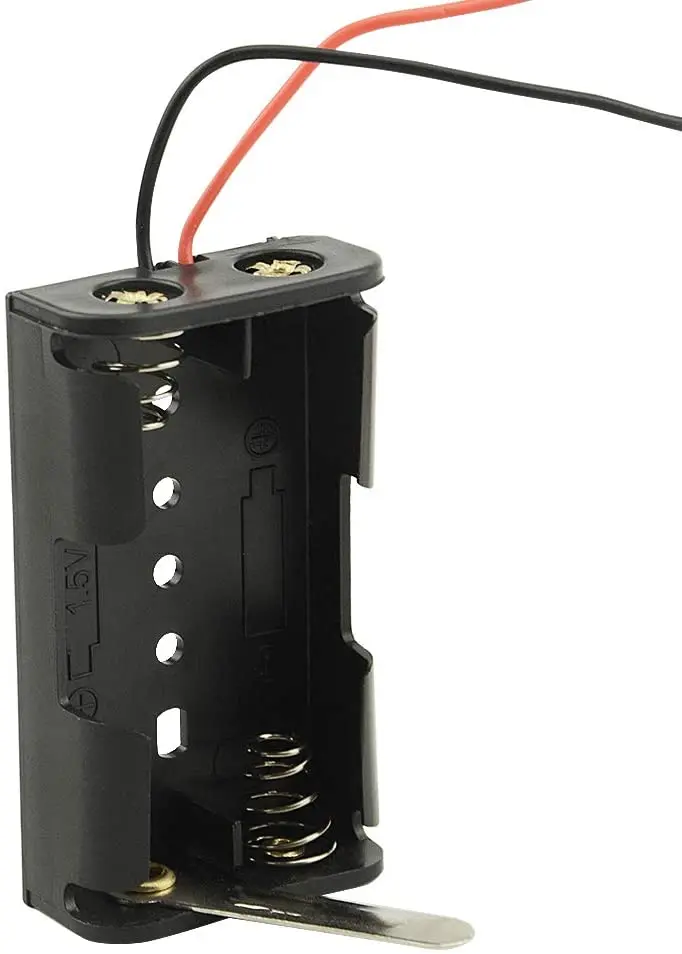 2 x AA Battery Holder Box with Alligator Clips without Cover12V 23A Spring