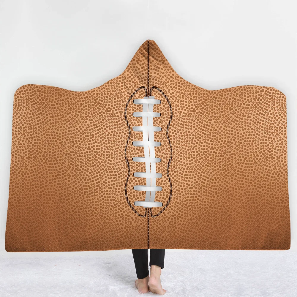 Morden Style Soccer Printing Hoodies Blanket, New Arrival Football Printing Blanket With Hooded