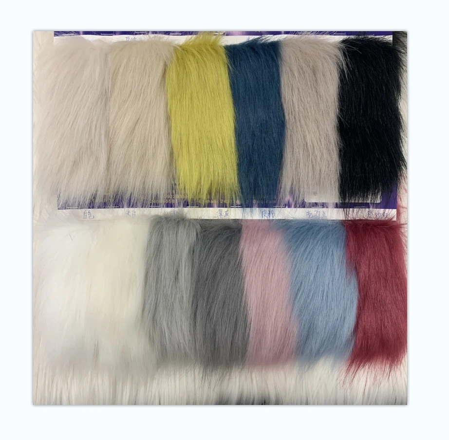 Faux fur fabric polyester artificial fur fabric for collar faux fox fur fabric for carpet