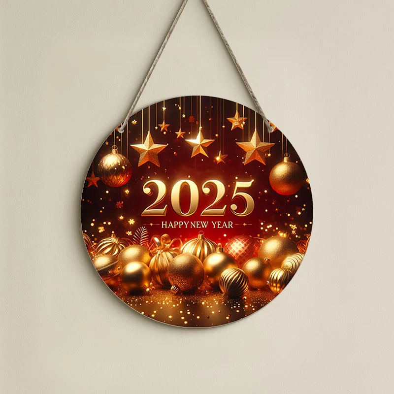 Vietnam Home Decor NEW YEAR Round Wood Door Hanging Sign Beautiful Wooden Wall Craft