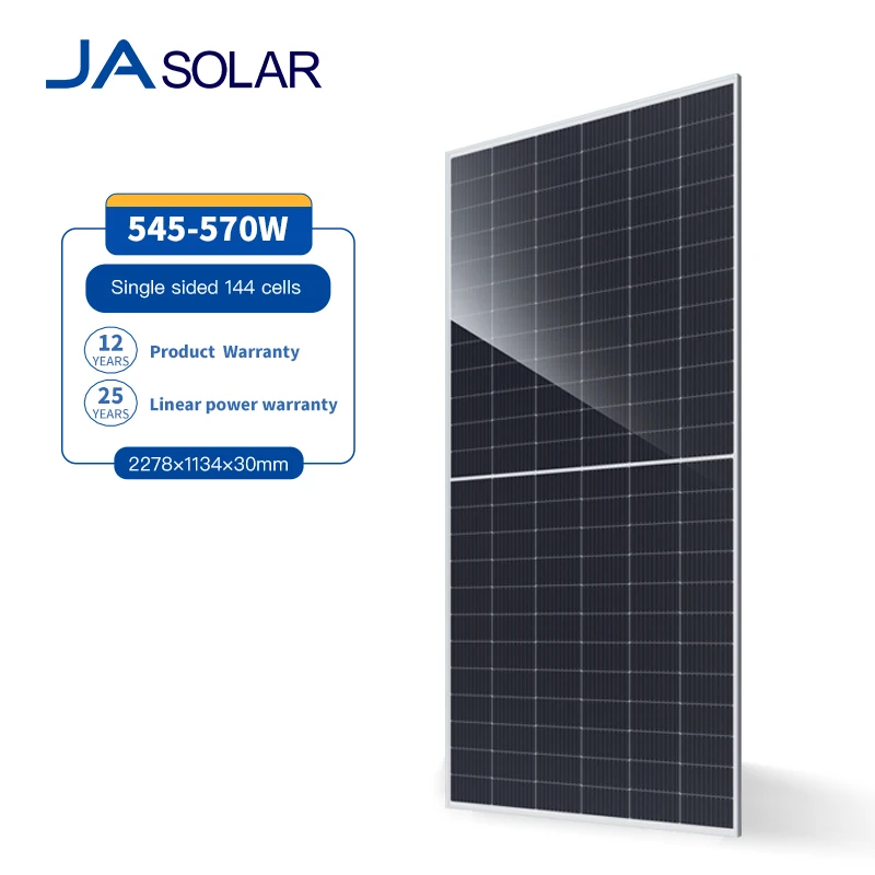 144 элементы JA Solar N-Type 550W 570W 555W 560W 565W солнечный pv модуль для солнечной системы