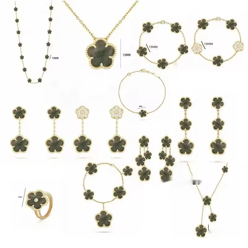 Высококачественное позолоченное классическое колье 18k S925 с четырьмя клеверными, женское ожерелье из натурального агата, роскошные ювелирные изделия, оптовая продажа