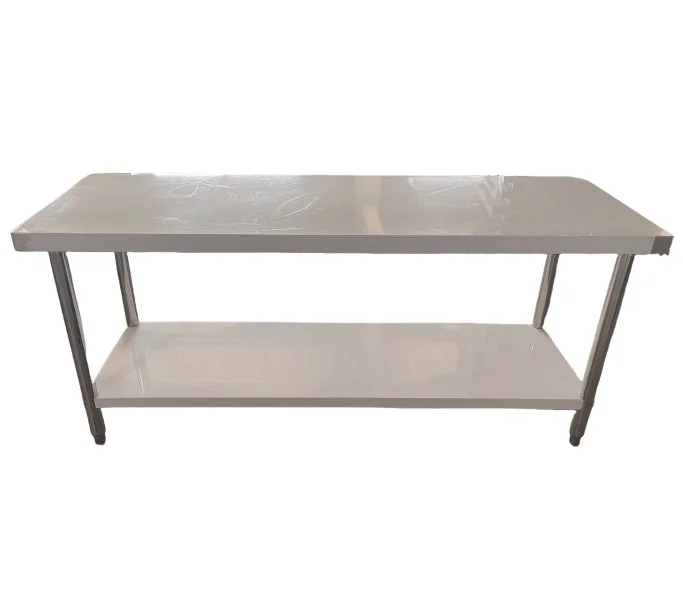 Wholesale Two-Layer Stainless Steel Worktable Shelf Demountable Kitchen Equipment Operating Table for Hotel Workshops Made Wood