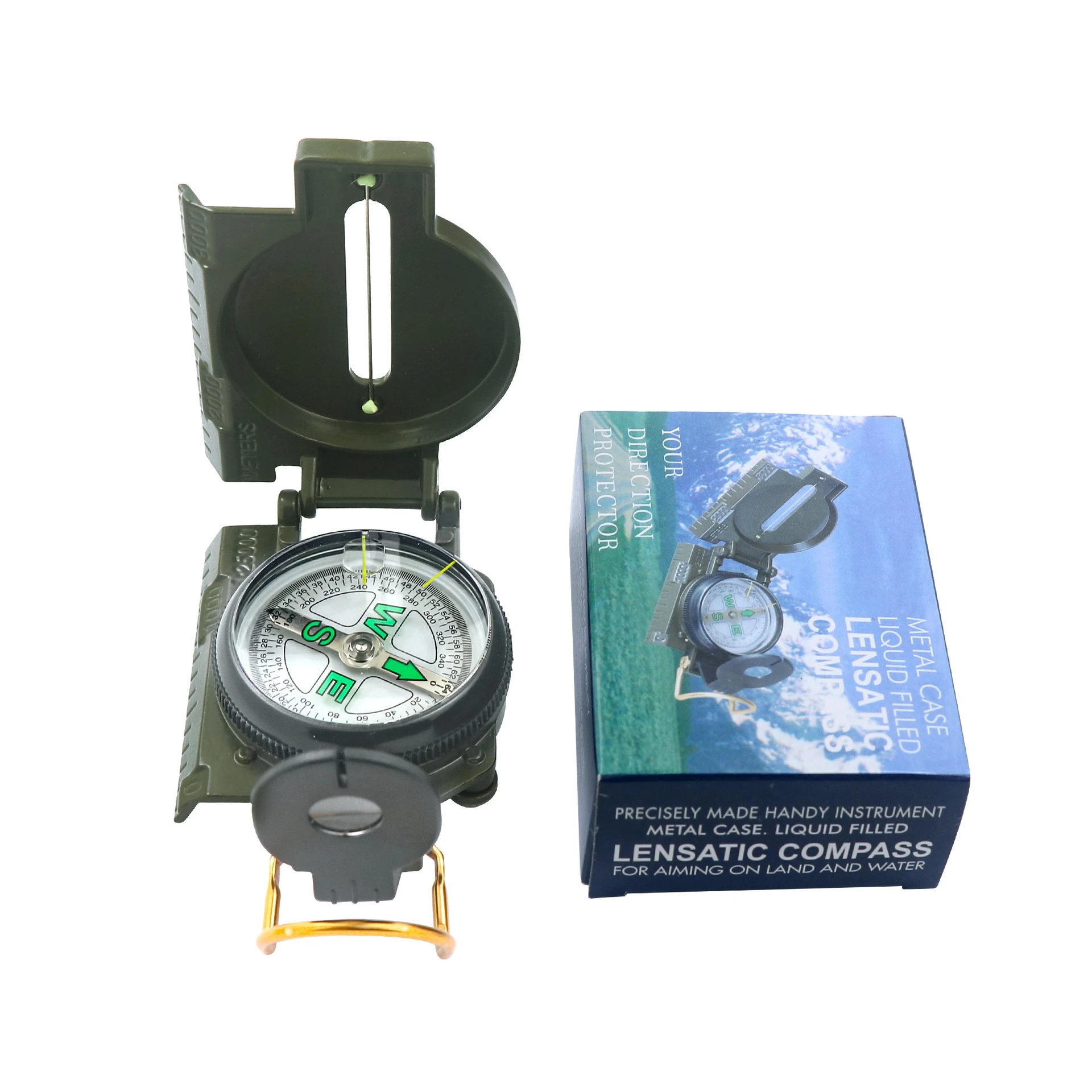 Outdoor Car climbing riding camping survival compass plastic case Liquid Filled Lensatic Compass for aiming on land and water