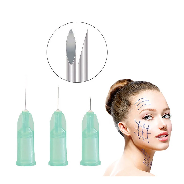 Beauty Women Medical Sterile 27g 38mm Blunt Micro Tip Cannula Needle For Hyaluronic Acid Face