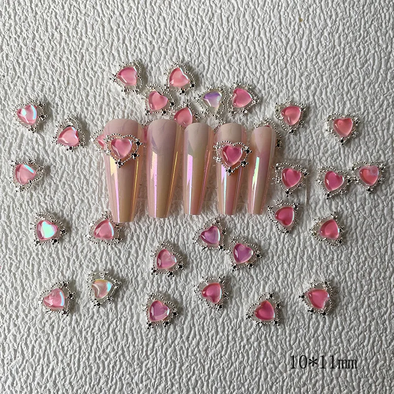 10Pcs/Bag New Nail Art Jewelry Diamond Style Alloy Diamond Zircon Resin Pearl Nail Decoration Diamond Nails Stickers & Decals