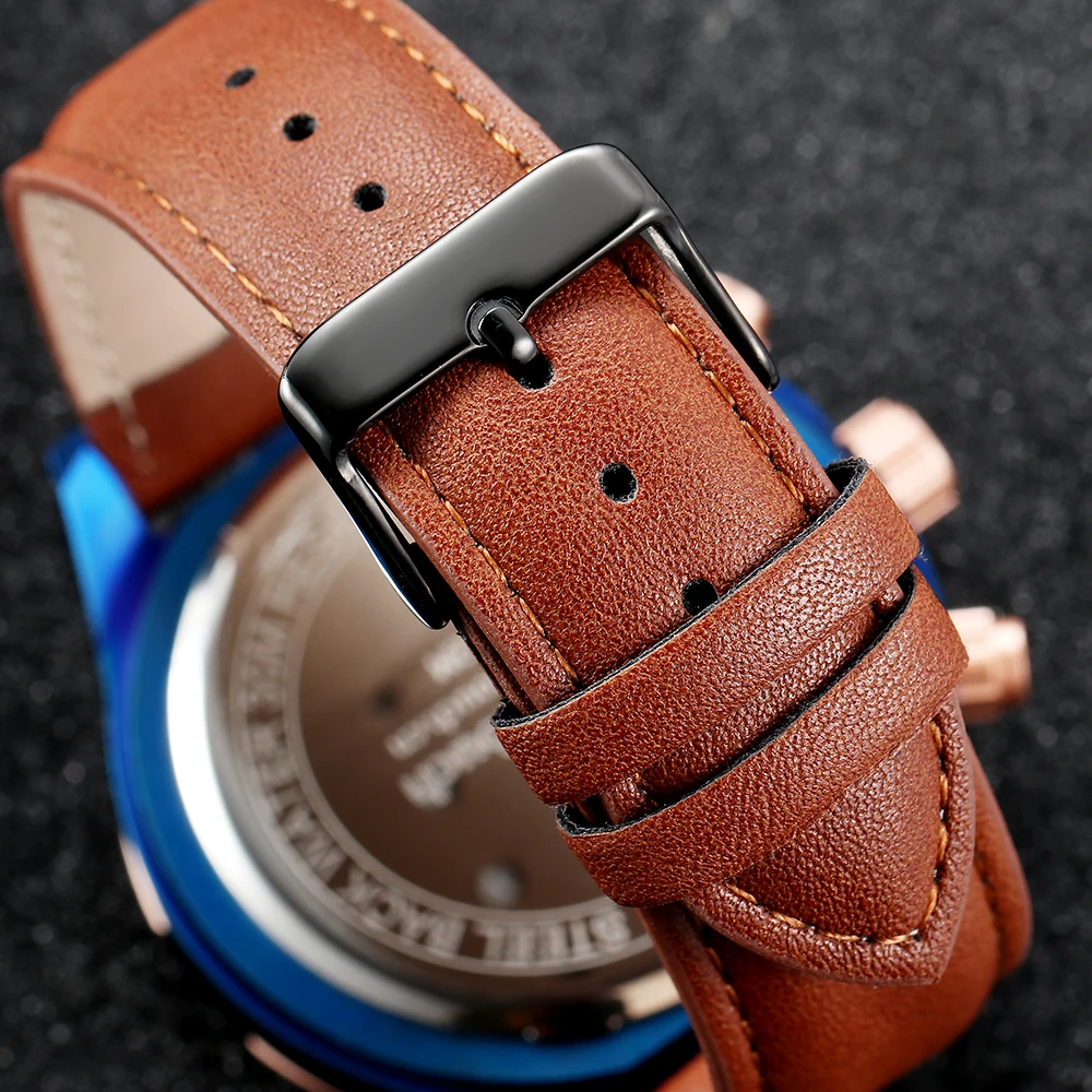 Оптовая продажа, мужские водонепроницаемые повседневные Роскошные Кварцевые наручные часы с кожаным ремешком Keep In Touch