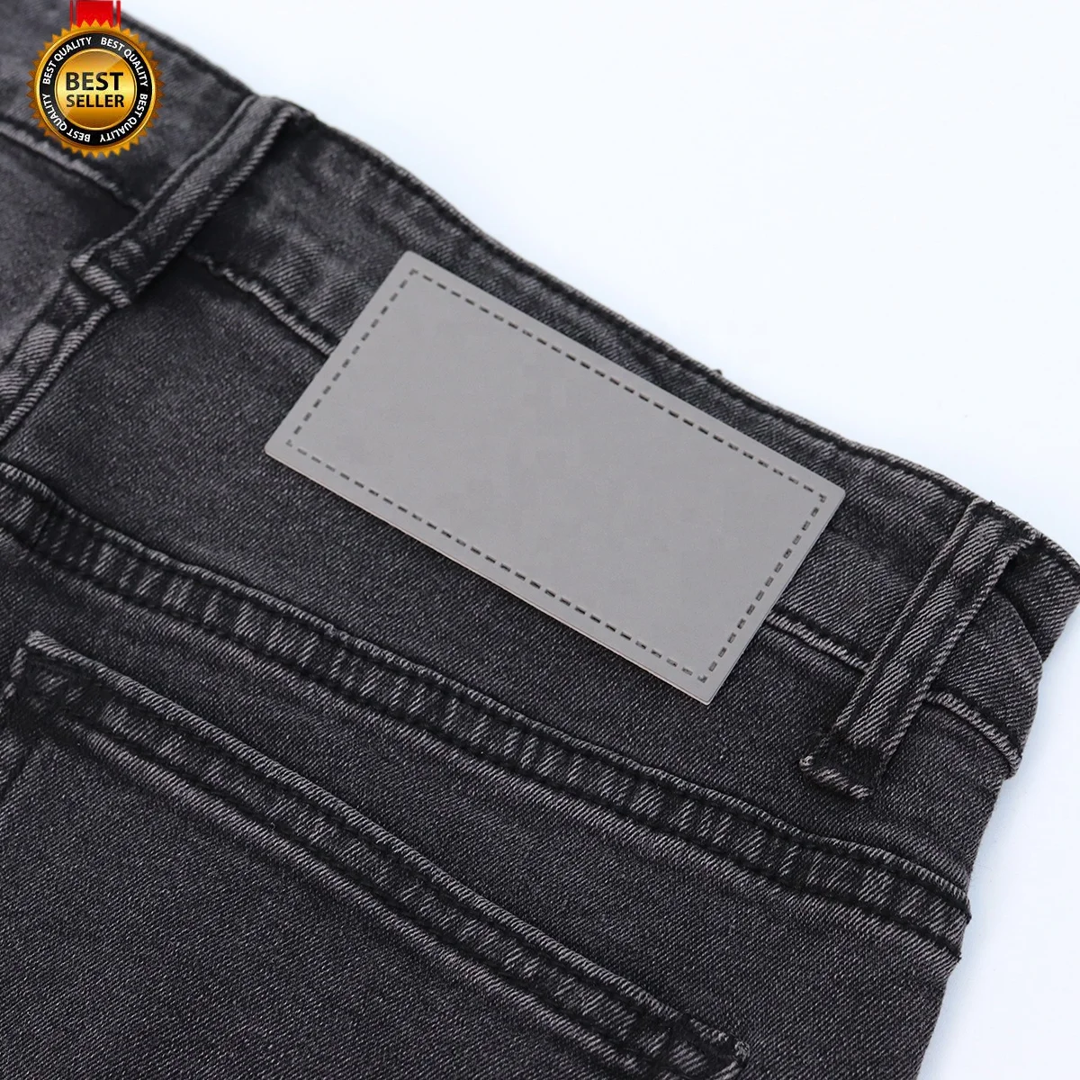 Self Adhesive Backing Custom Iron on Pu Leather Patches Blank for Hats Jeans 2x3 Size Genuine Label