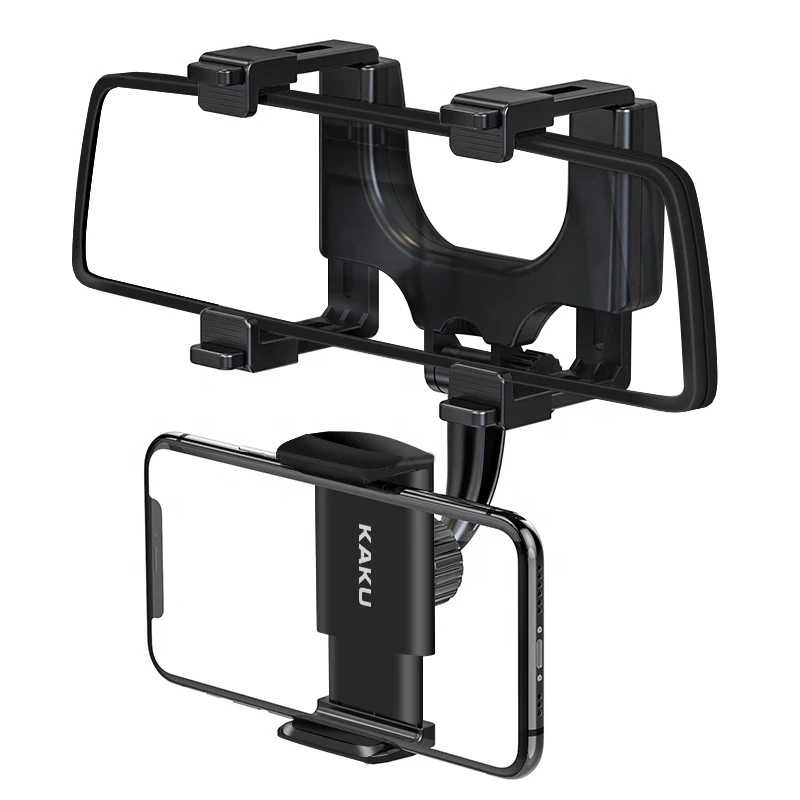 Factory wholesale 360 degree rotation Car Rearview Mirror phone Mount Holder smartphone Cradle For Cell Phone GPS Navigation