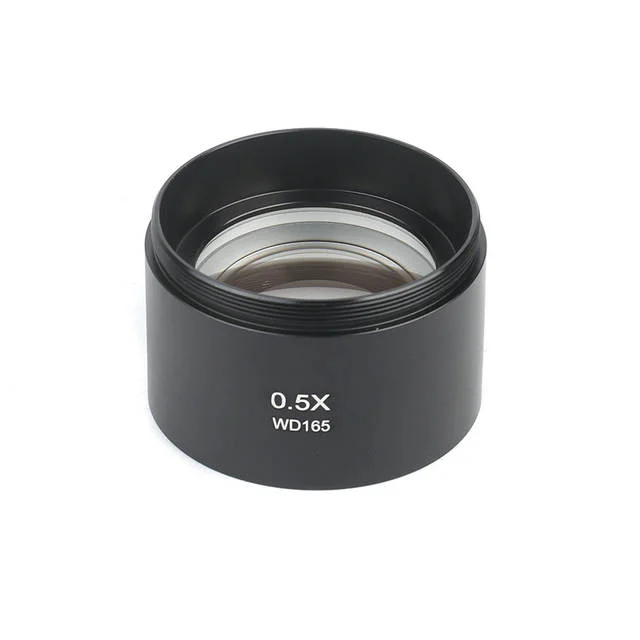 WD165 0.5X Stereo Microscope Auxiliary Objective Lens Barlow Lens with 1-7/8 Inch(M48Mm) Mounting Thread