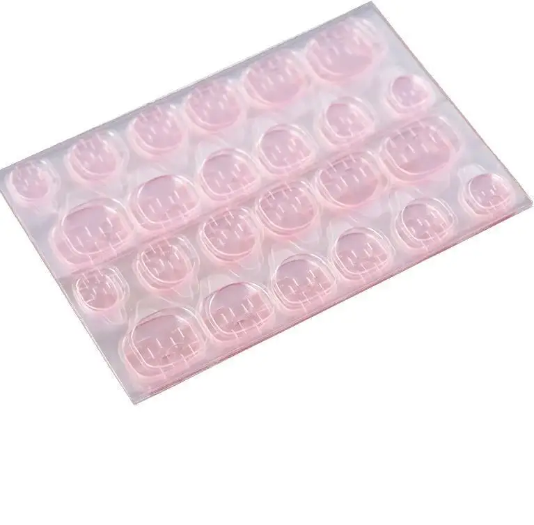 Wholesale 24 Pieces/sheet of Transparent Double-sided Tape Jelly Adhesive for Pressing on Nails