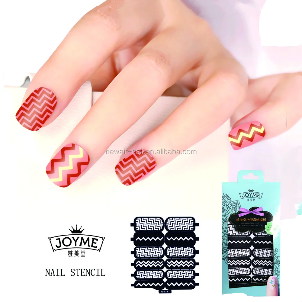 wholesale hot selling nail tool nail art Vinyls Hollow Stickers Stamping Template Grid Stencil Reusable tool