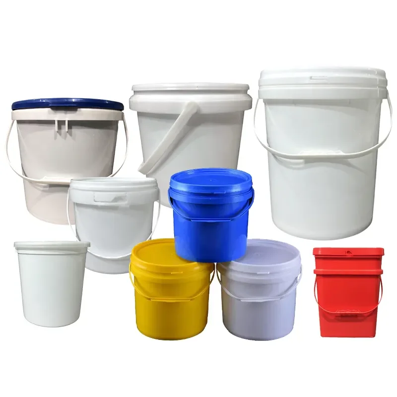 Custom cheap small large 2L 5L 10L 20L 25L 5 gallon food grade safe paint popcorn white plastic buckets with lids handle price