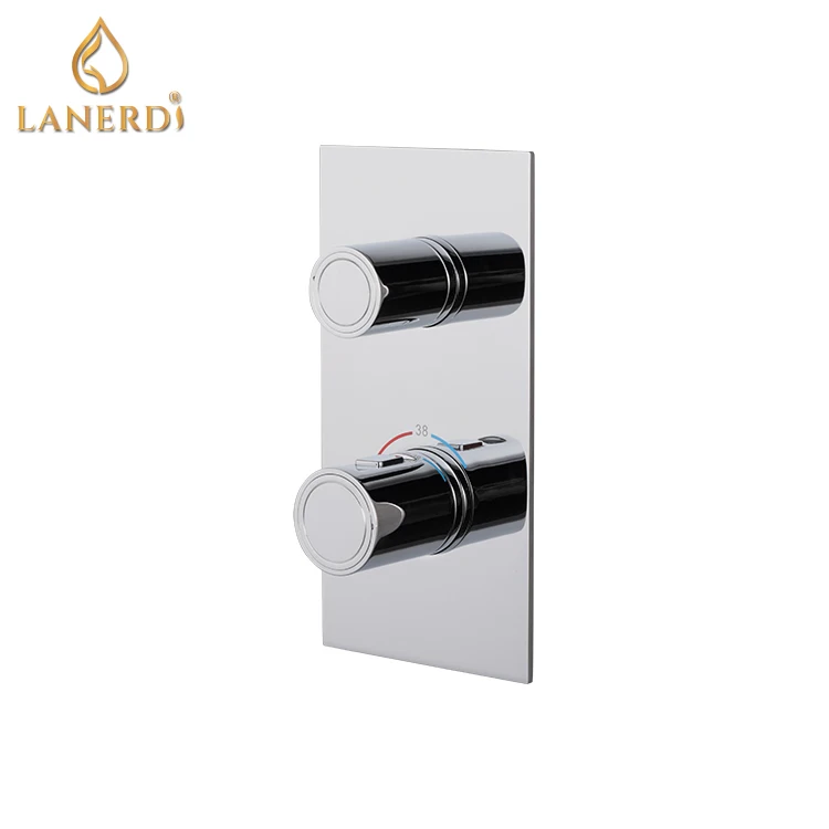  Dual Lever Wall Mounted Thermostatic Italian Bath Shower Mixer Taps With 8