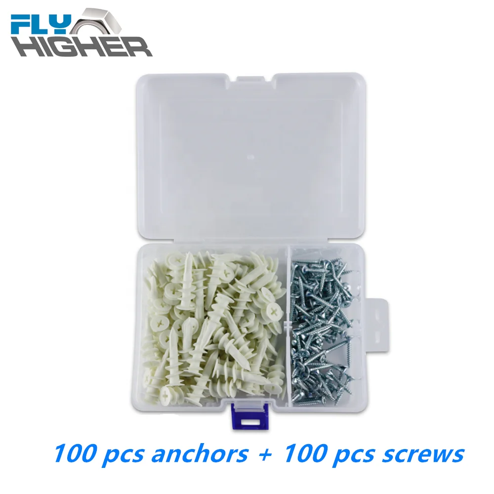 plastic drywall anchor nylon wall plug anchor with Self-tapping Screws for plasterboard