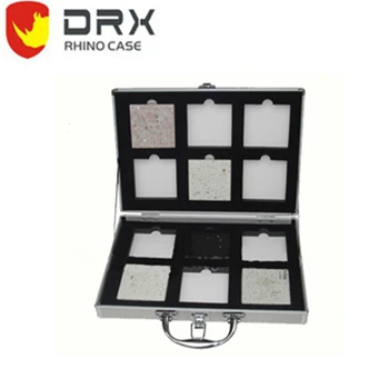 Everest customized size marble quartz granite aluminum stone sample display box